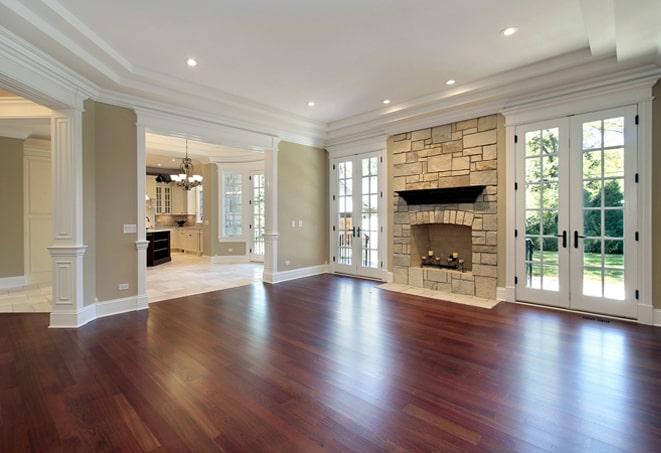 refined and durable wood flooring in a high-traffic area